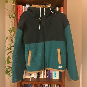The North Face Two Tone Green Fleece Hooded Jacket